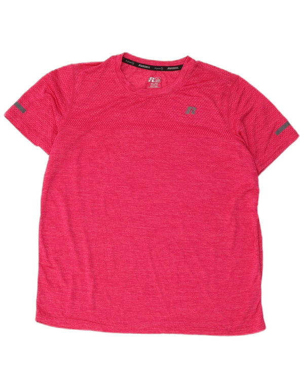 Camiseta Russell Athletic Boys Dri-Power Top 14-15 Anos XL Rosa Salpicado