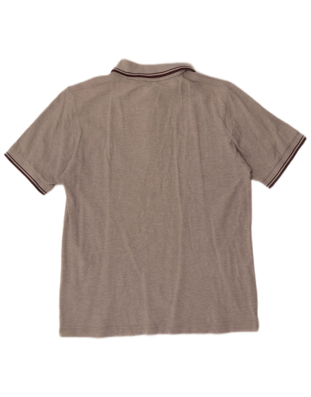 Camisa polo masculina Kappa pequena cinza manchada de algodão