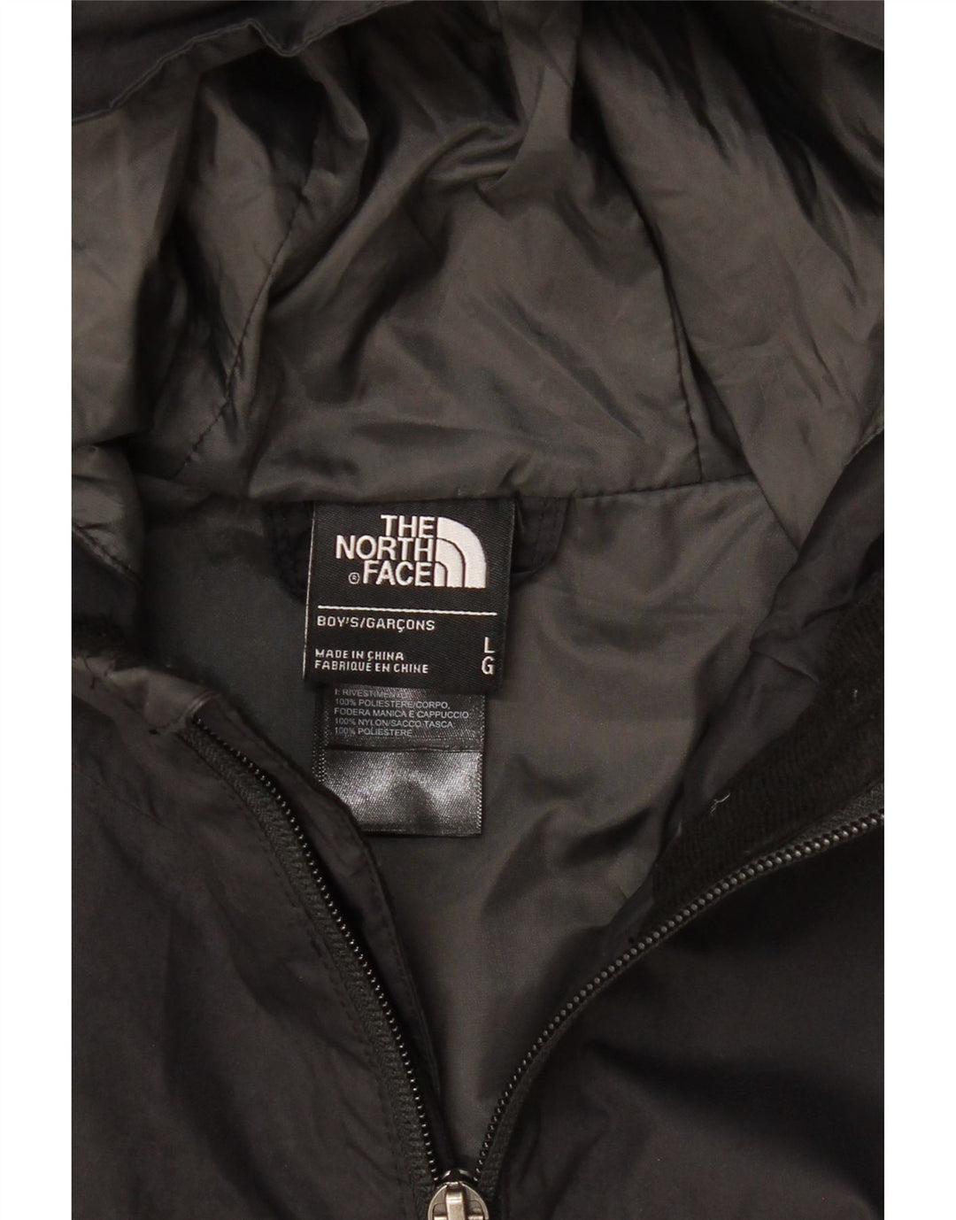 Jaqueta de chuva com capuz para meninos THE NORTH FACE 11-12 anos grande poliéster preto