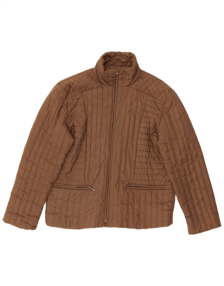 Jaqueta acolchoada feminina PACO UK 14 poliéster marrom médio