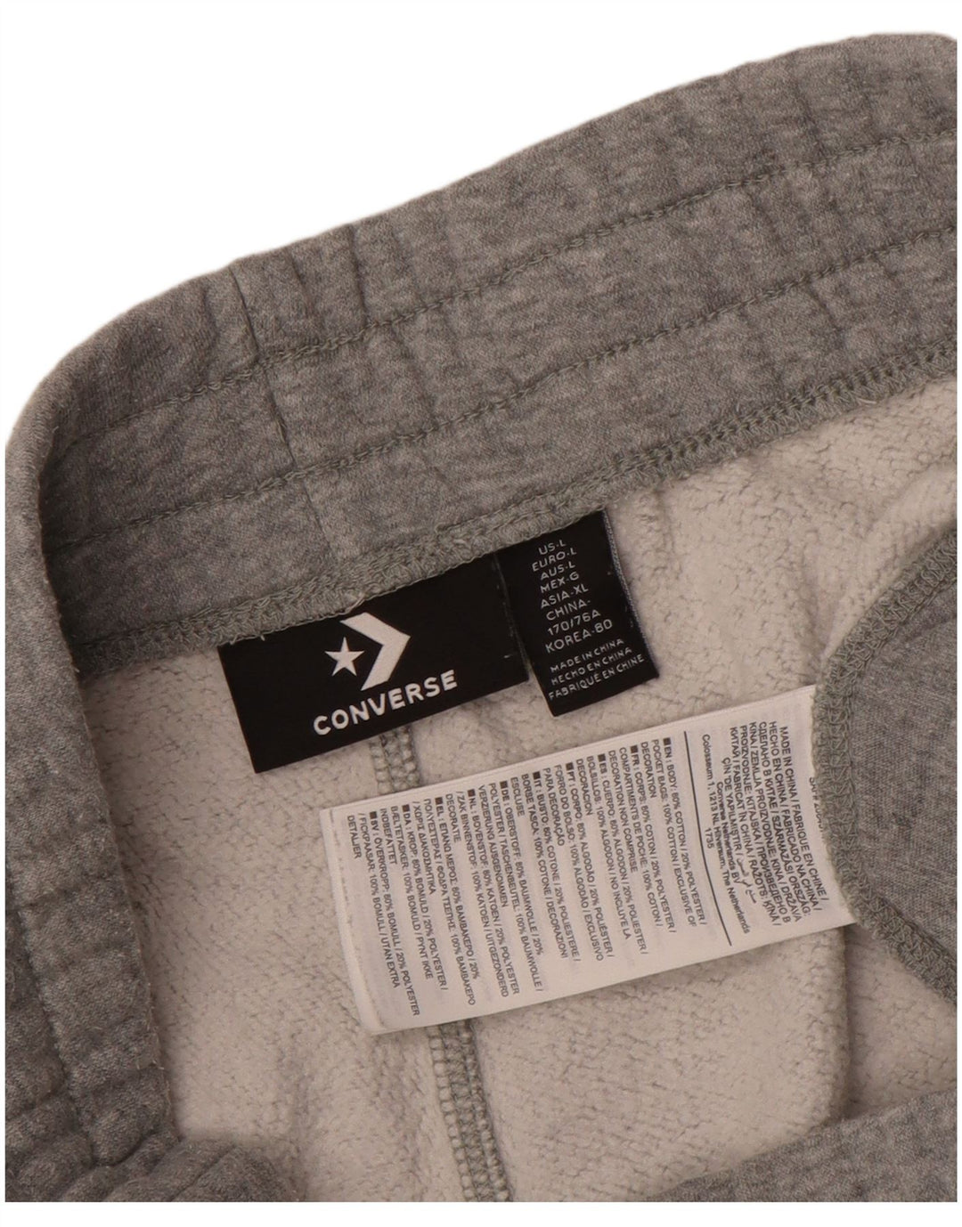 Calça de treino masculina Converse Joggers grande algodão cinza
