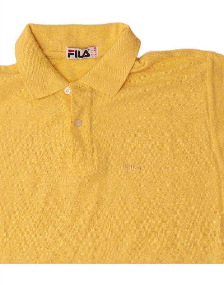 Camisa polo masculina FILA IT 48 algodão amarelo médio