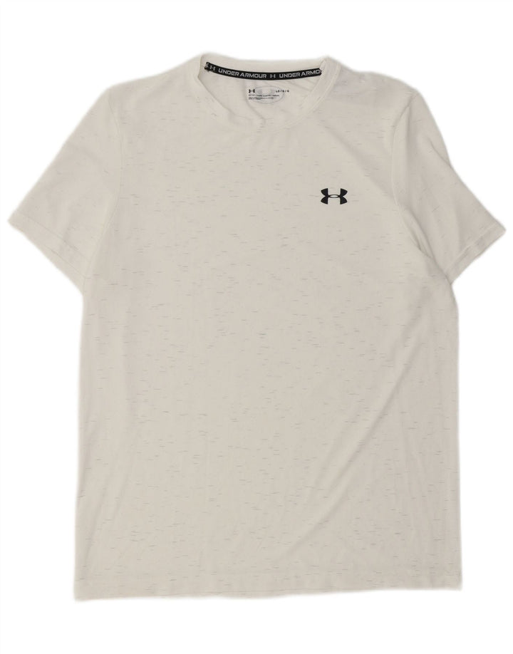 Camiseta masculina Under Armour grande nylon manchado branco