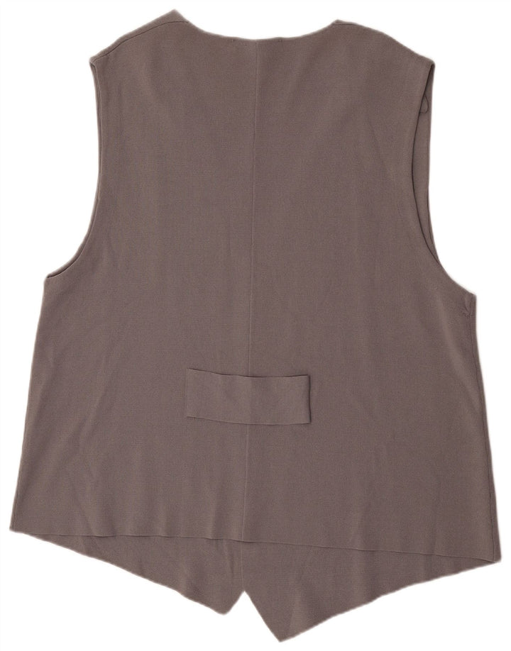 Zara Colete OPEN Feminino Reino Unido 10 Pequeno Viscose Cinza