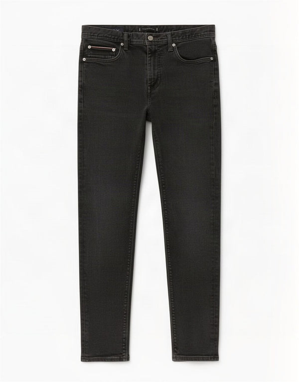 Tommy Hilfiger Masculino Bleecker Slim Jeans W32 L32 Algodão Preto