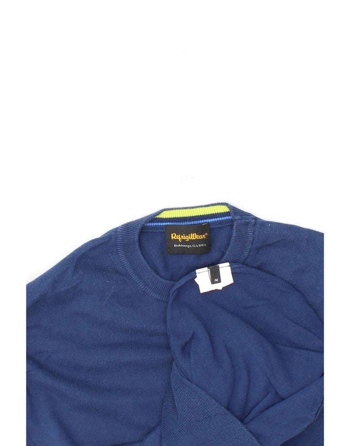 REFRIGIWEAR Mens Crew Neck Jumper Sweater Medium Blue Vintage Refrigiwear and Second-Hand Refrigiwear from Messina Hembry 