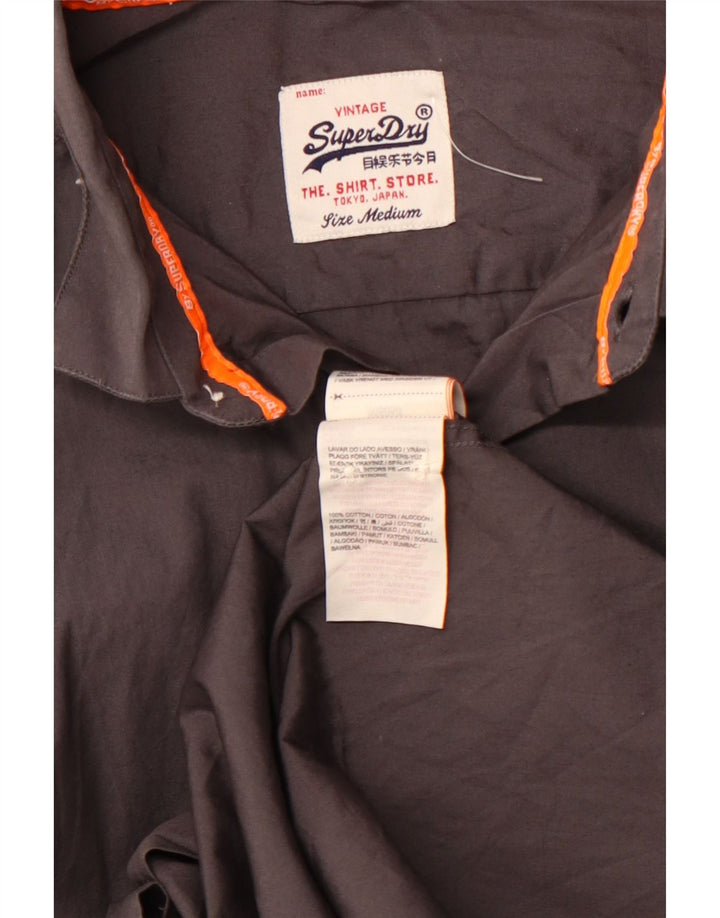 Camisa masculina SUPERDRY algodão cinza médio