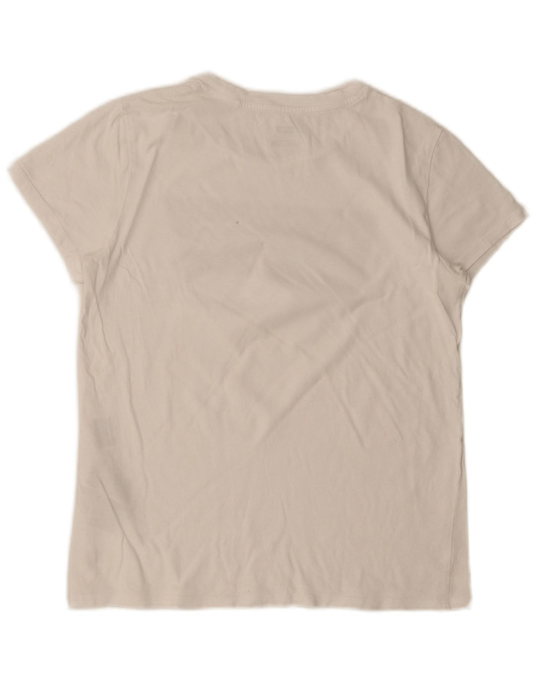 Camiseta feminina gráfica Levi's Top UK 12 algodão branco médio