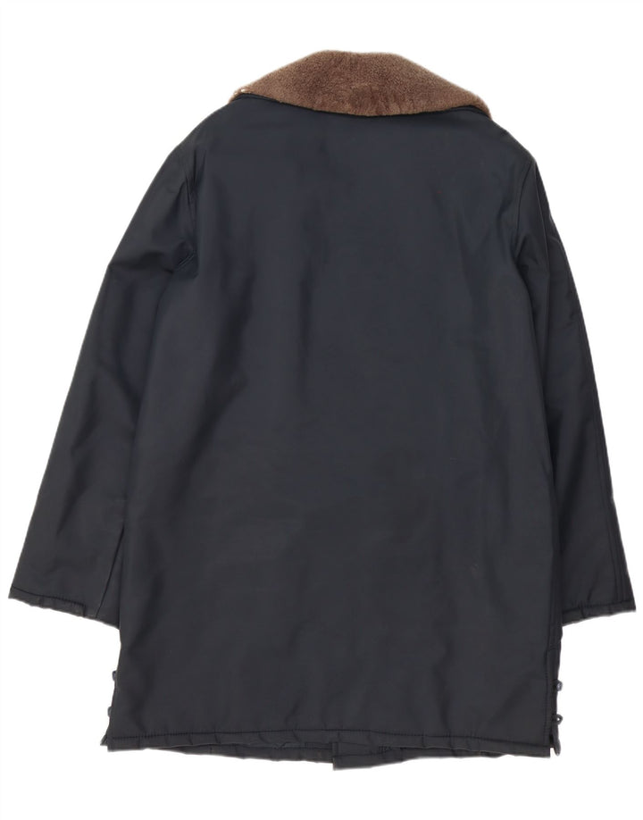 Casaco masculino chique com peito duplo UK 42 XL azul marinho