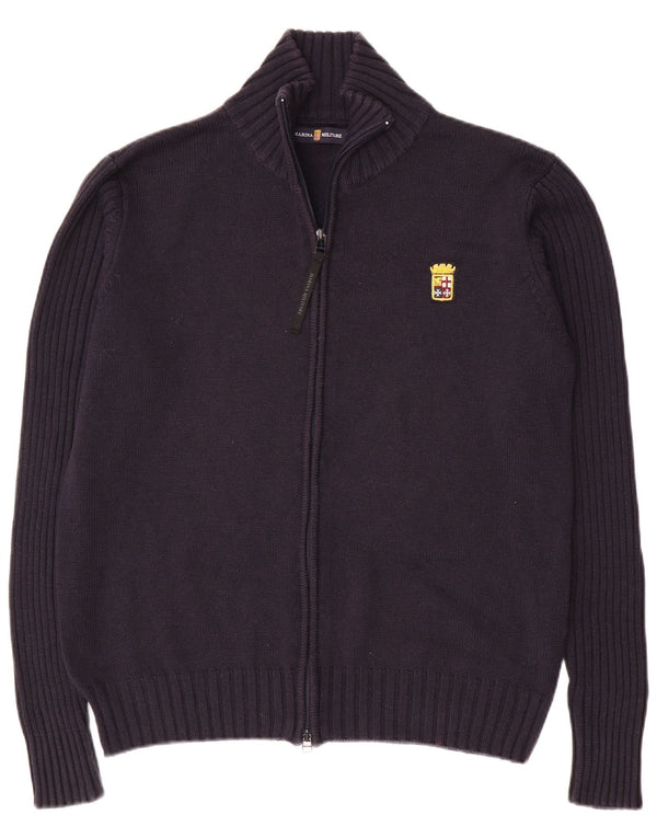 Suéter cardigã feminino Marina Militare Reino Unido 18 XL azul marinho algodão