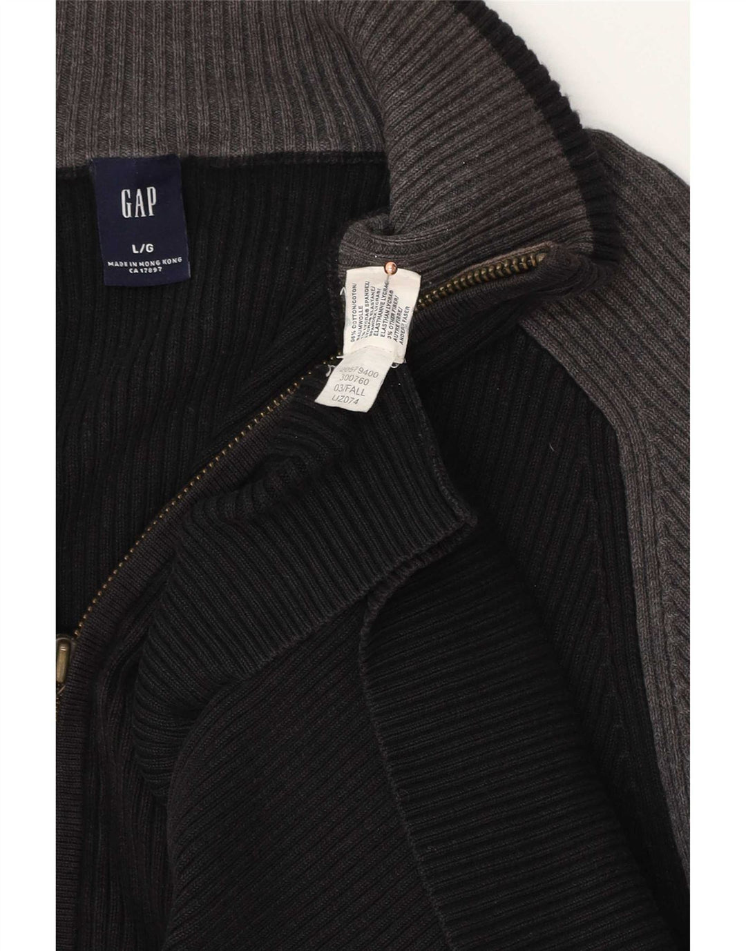 Suéter cardigã masculino Gap grande algodão colorido preto