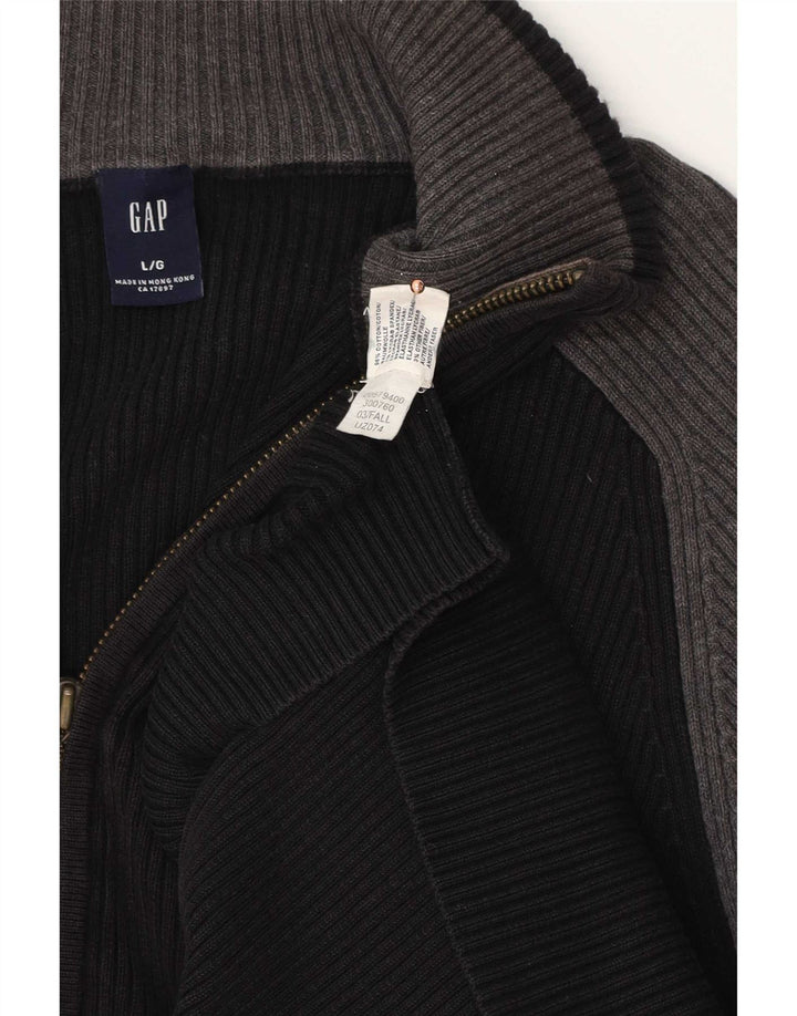 Suéter cardigã masculino Gap grande algodão colorido preto