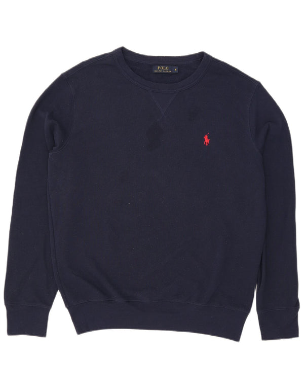 Polo Ralph Lauren moletom masculino jumper médio algodão azul marinho