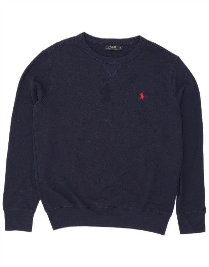 Polo Ralph Lauren moletom masculino jumper médio algodão azul marinho