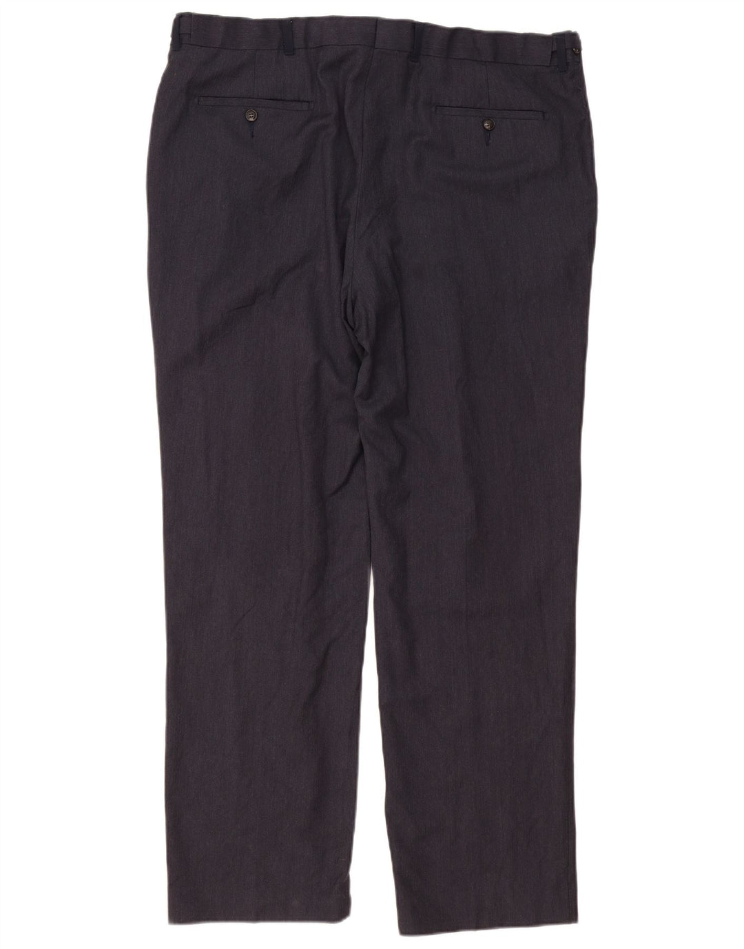 Calça masculina de ajuste regular Marks & Spencer W42 L33 lã azul marinho