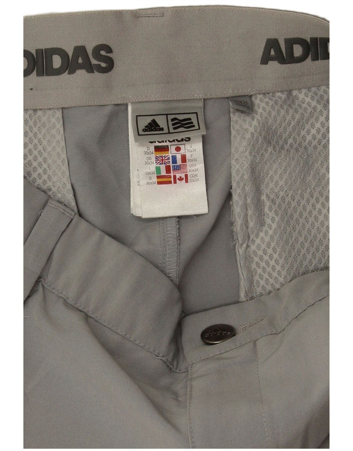 Calça Chino Reta Masculina Adidas W30 L28 Cinza Poliéster