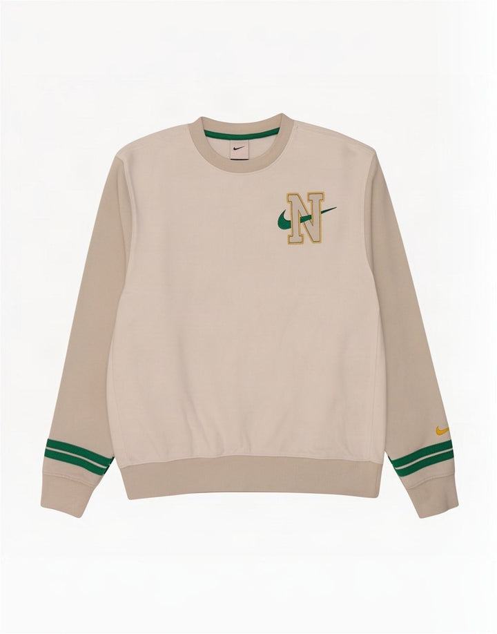 Moletom gráfico masculino Nike Jumper médio branco colorblock algodão