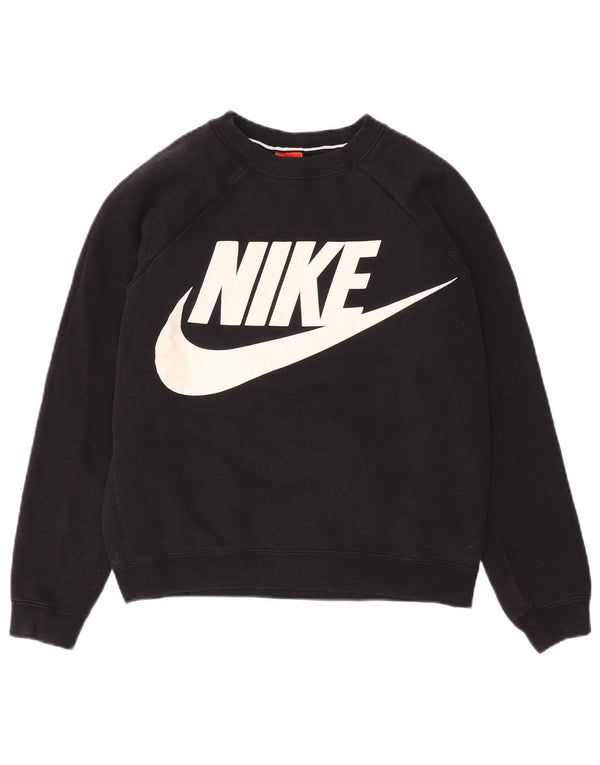 Moletom feminino Nike Crop Oversized Graphic Jumper UK 10 Pequeno Preto