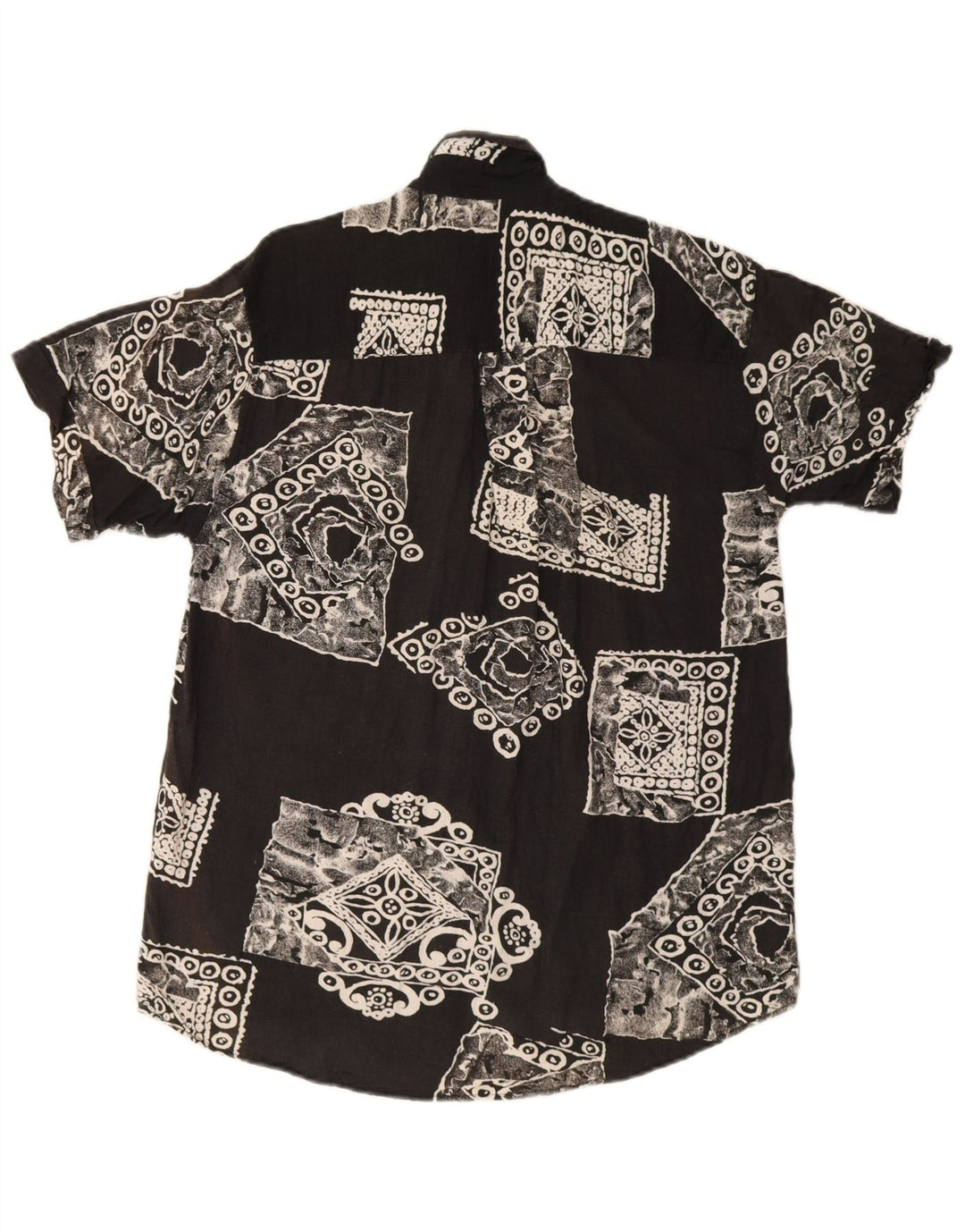 Rob Roy Camisa masculina de manga curta média preta patchwork viscose