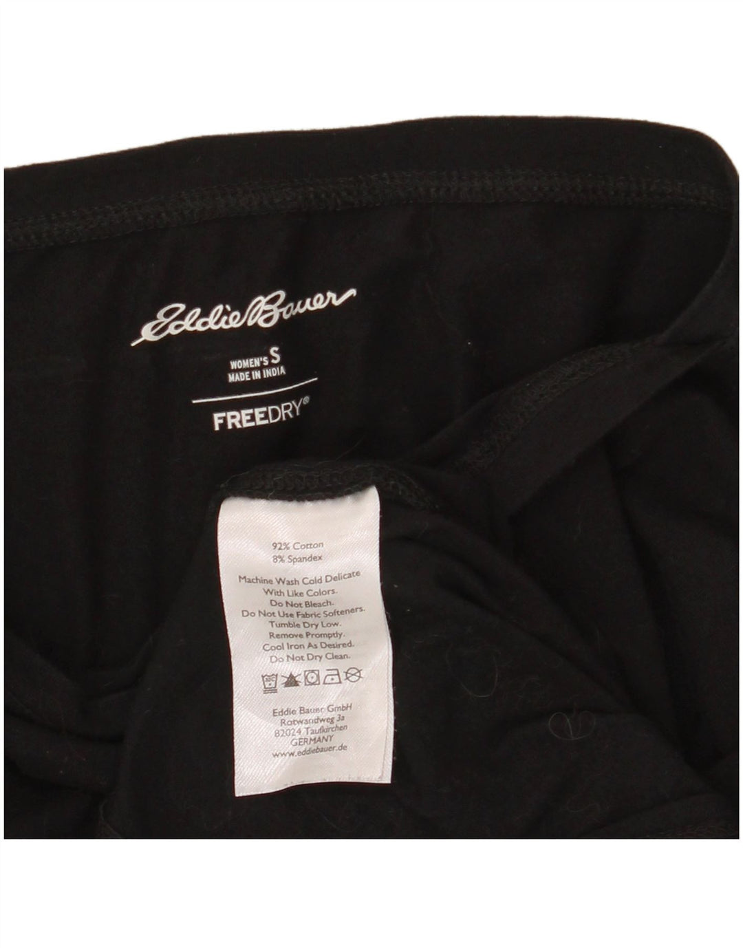 Eddie Bauer Top feminino oversized manga comprida Reino Unido 10 pequeno algodão preto