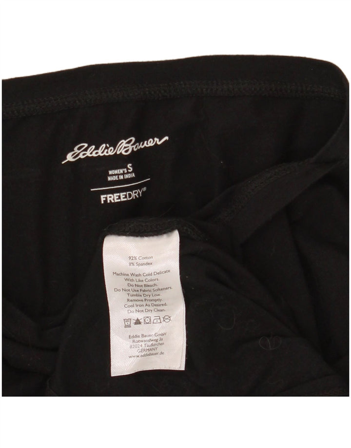 Eddie Bauer Top feminino oversized manga comprida Reino Unido 10 pequeno algodão preto
