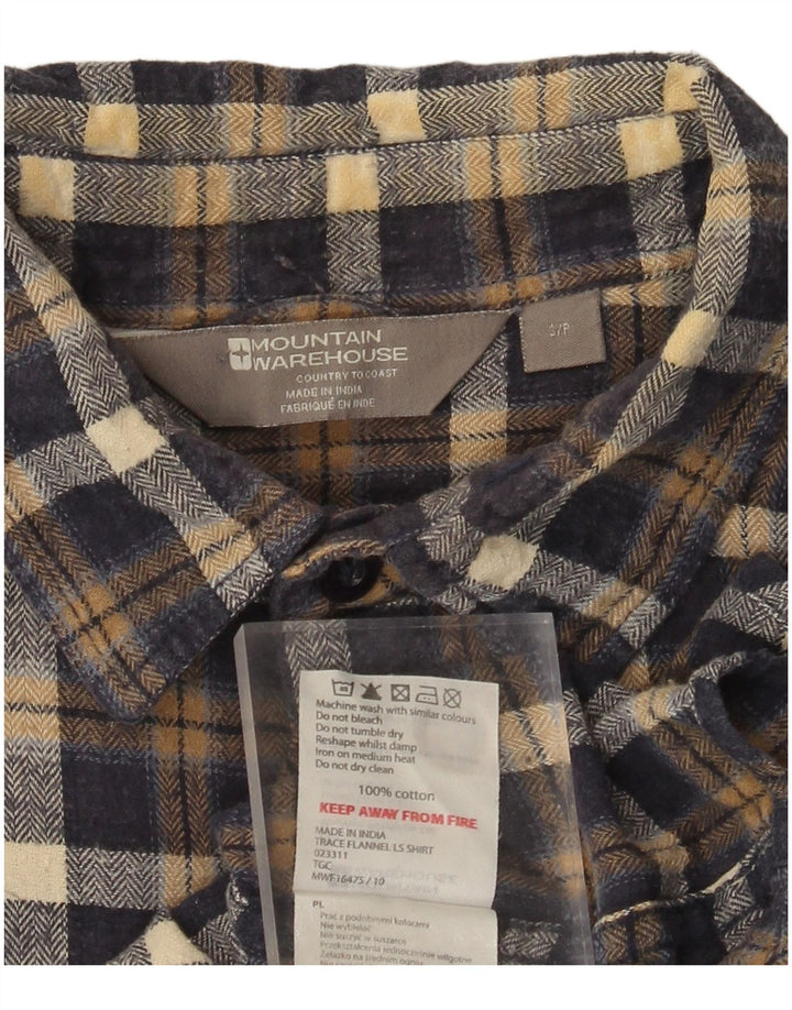 Camisa masculina de flanela MOUNTAIN WAREHOUSE pequena xadrez azul marinho de algodão