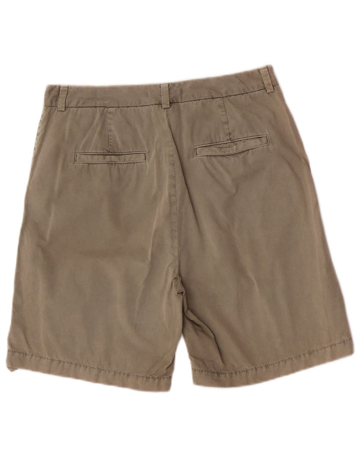Shorts chino feminino Marks & Spencer UK 12 médio W30 algodão cáqui