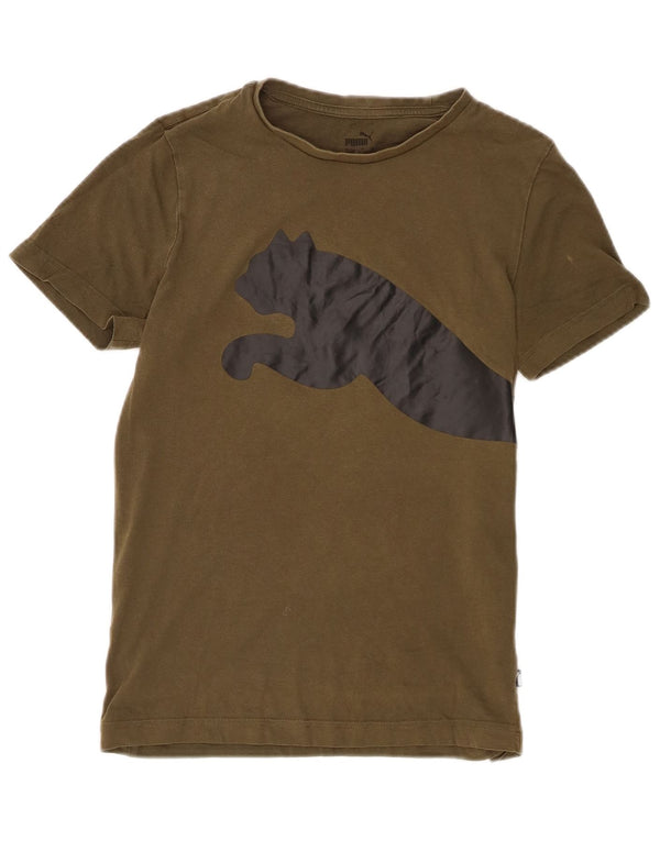 Camiseta Puma Meninos Graphic Top 13-14 Anos Caqui