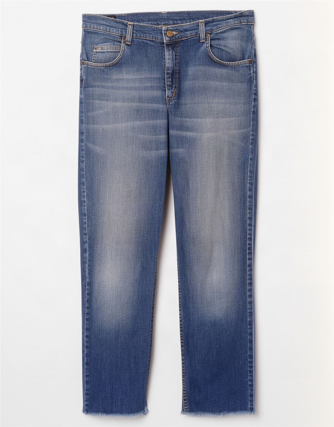 Lee Womens Brooklyn Straight Jeans W36 L30 Azul Algodão