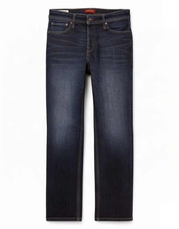Jack & Jones Mens Clark Straight Jeans W32 L32 Azul Marinho Algodão