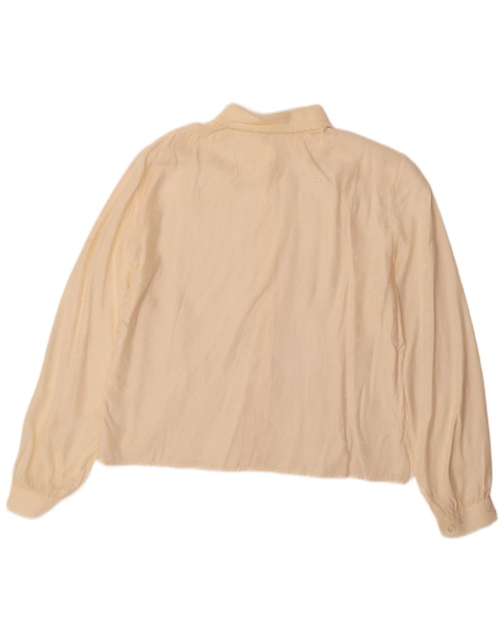 Blusa feminina vintage IT 46 grande seda branca