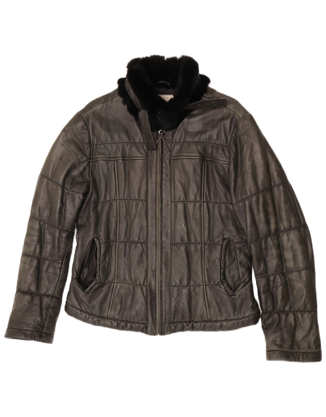 Jaqueta de couro feminina Bata and More IT 48 XL couro cinza