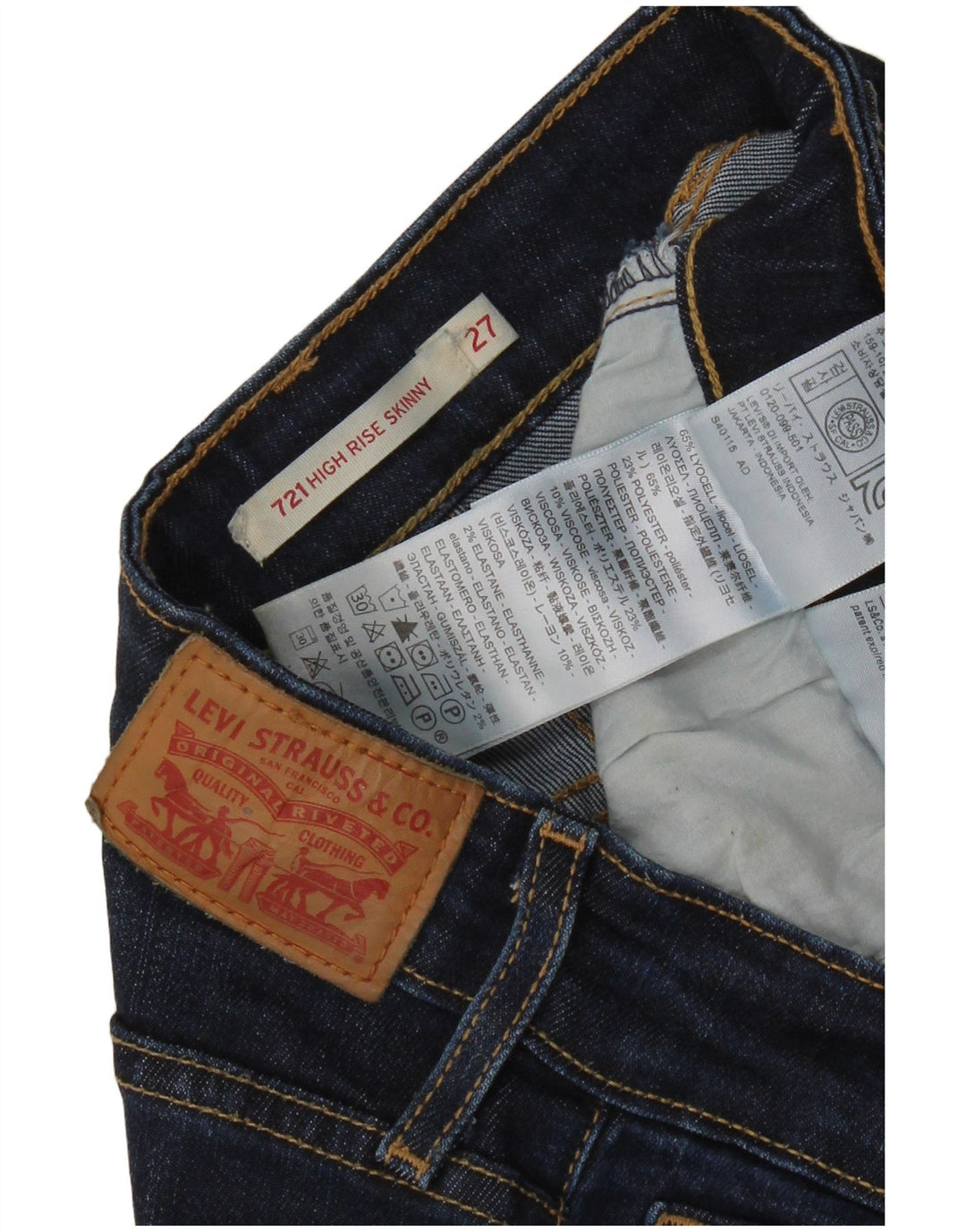 Calça Jeans Levis Feminina 712 High Rise Skinny W27 L30 Azul Lyocell