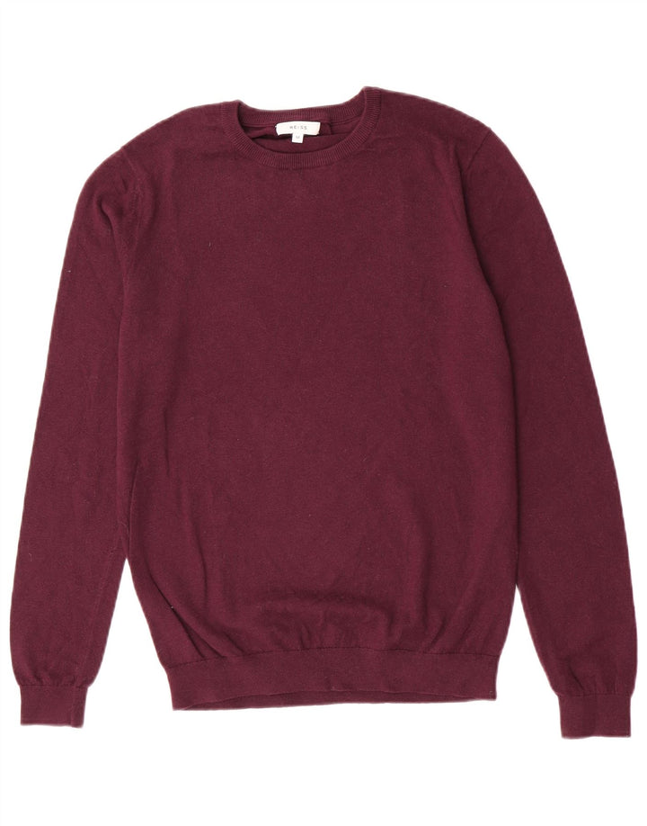 Suéter masculino Reiss com gola redonda e lã marrom médio