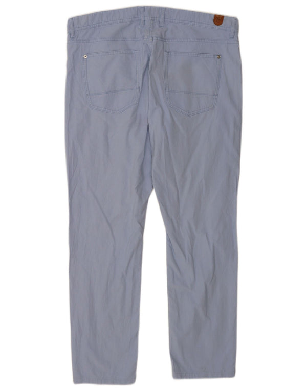 Massimo Dutti Mens Slim Casual Calças EU 46 XL W36 L28 Riscas azuis