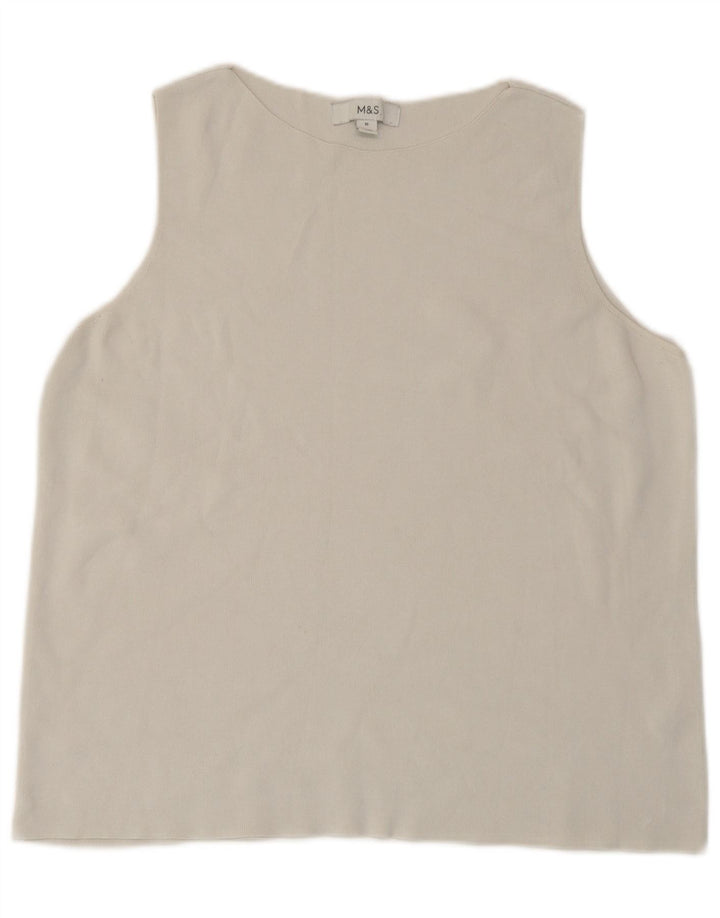 Colete feminino Marks & Spencer UK 16 grande viscose esbranquiçada