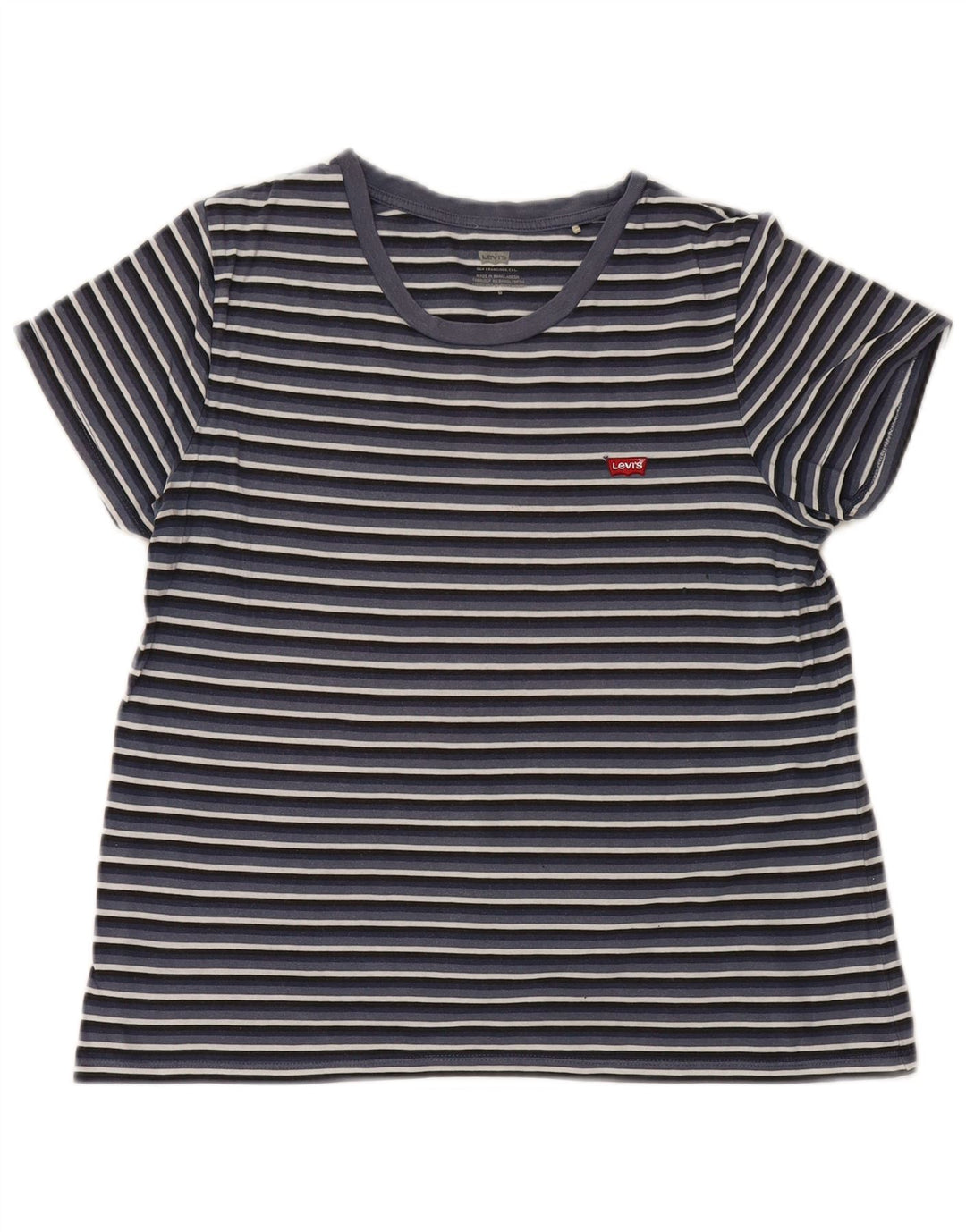 Camiseta feminina Levi's Top UK 12 médio listrado azul marinho