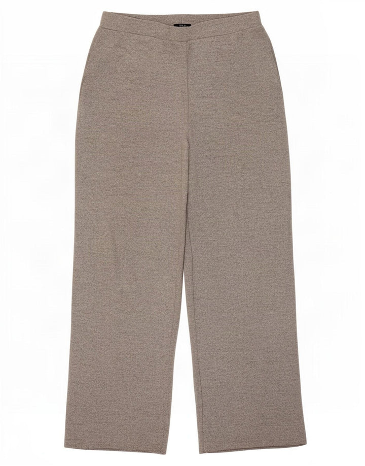 Calça de treino feminina Zara com perna larga UK 12 poliéster cinza médio