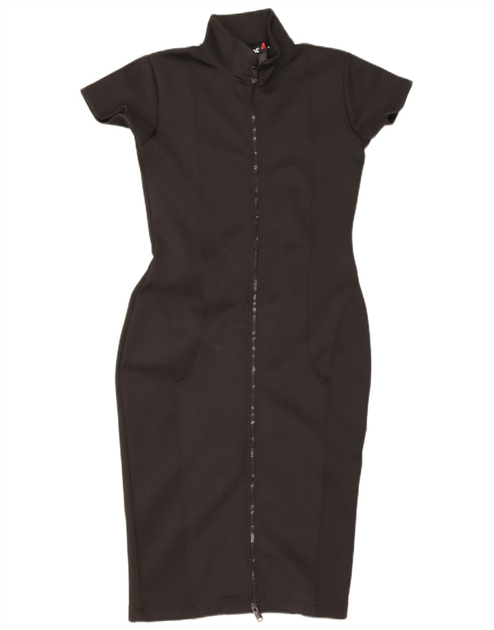 Vestido bodycon gráfico feminino Mistral Reino Unido 14 grande poliéster preto