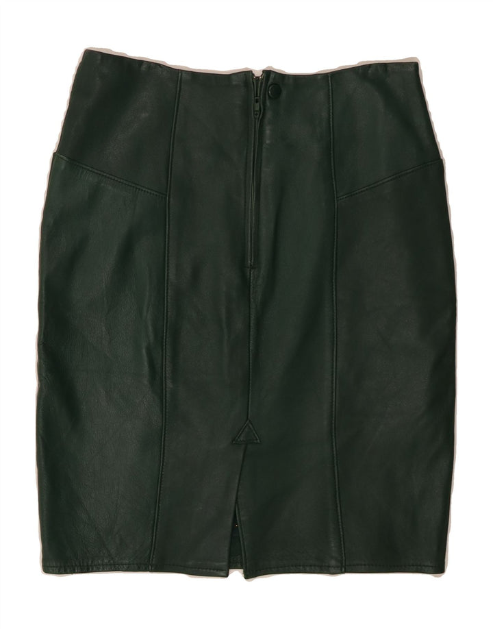 RAFFAELLO Womens Leather Skirt IT 38 XS W26 Green Leather Vintage Raffaello and Second-Hand Raffaello from Messina Hembry 