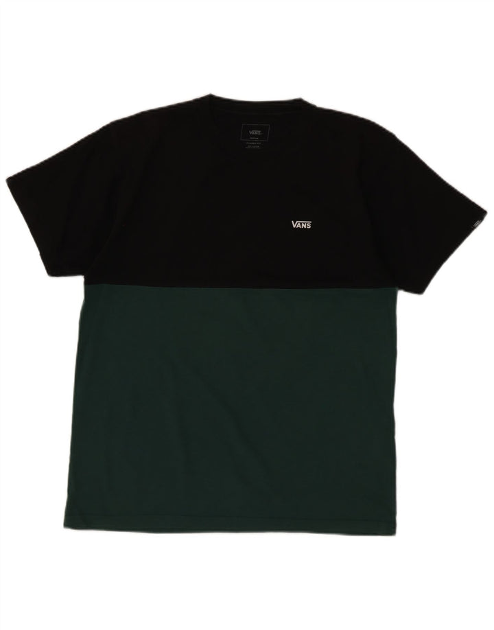 Camiseta masculina Vans Classic Fit Top médio preto colorblock algodão