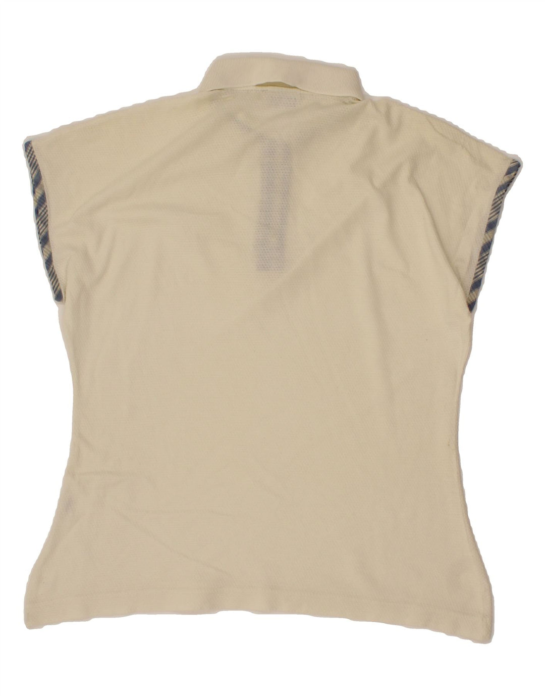 SERGIO TACCHINI Womens Sleeveless Polo Shirt EU 44 XL Off White Cotton Vintage Sergio Tacchini and Second-Hand Sergio Tacchini from Messina Hembry 