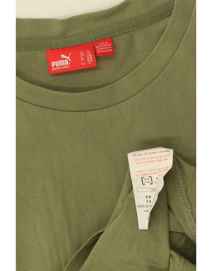 Puma Mens Graphic Top Manga Longa XL Verde Algodão