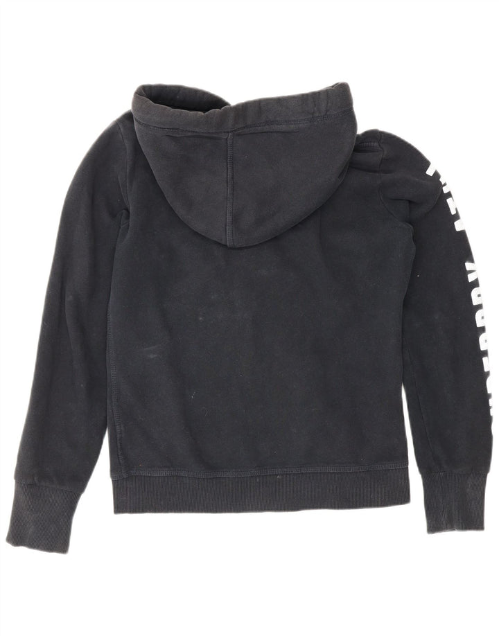 Suéter masculino Superdry com capuz e zíper gráfico médio azul marinho algodão