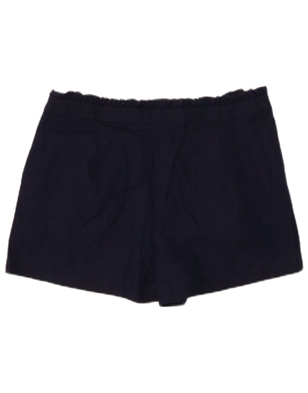 J. CREW Shorts Chino feminino de cintura alta US 10 Grande W30 Linho Azul Marinho