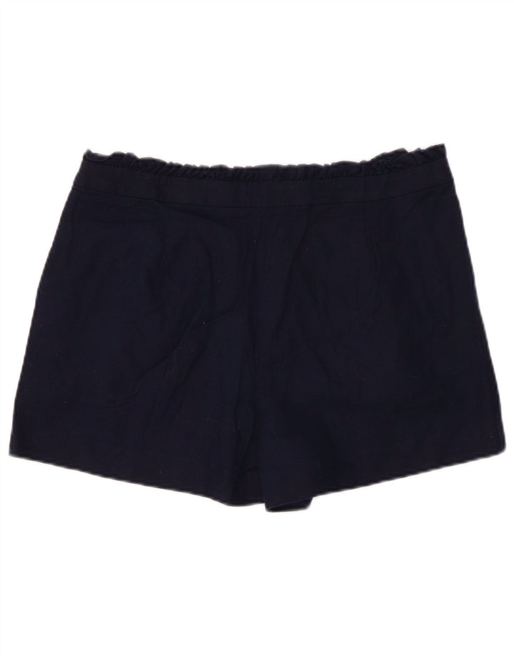J. CREW Shorts Chino feminino de cintura alta US 10 Grande W30 Linho Azul Marinho
