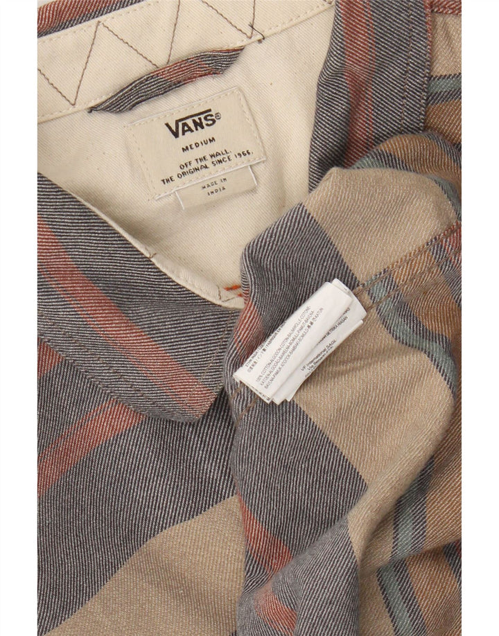 Camisa masculina de flanela Vans média listrada multicolorida de algodão