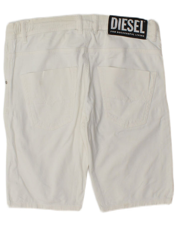 Shorts casuais femininos Diesel UK 14 grande W34 branco