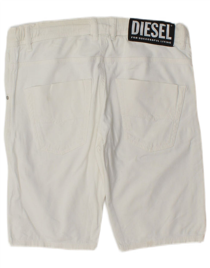 Shorts casuais femininos Diesel UK 14 grande W34 branco