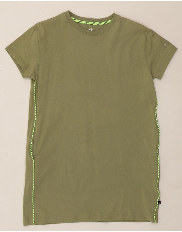 Vestido camiseta feminino Converse UK 14 algodão cáqui médio